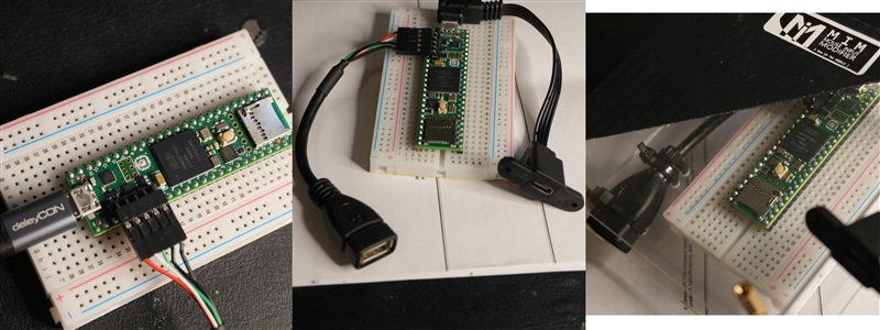 Bare Bones build — three connection variants